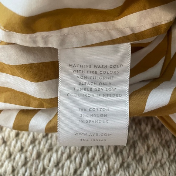 AYR STAYCATION SHORTS brown camel tan white stripe size Large L - Picture 7 of 7